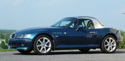 hardtop hoist bmw z3 convertible topaz silver off blue